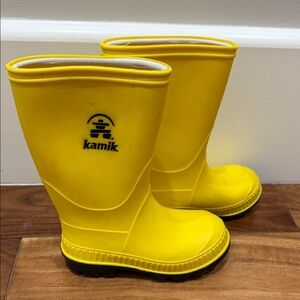 Kamik Kids Yellow Waterproof Rain Boots Toddler Size 8